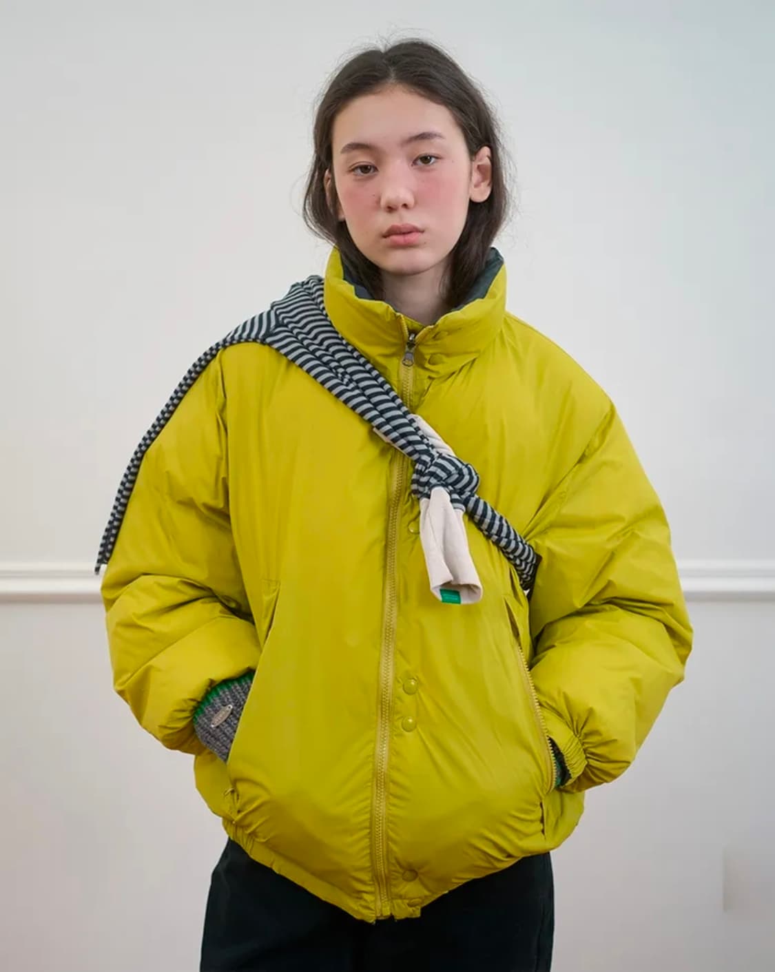 노컨텐츠 리버시블 덕다운 점퍼 (챠콜옐로우) 상품이미지1