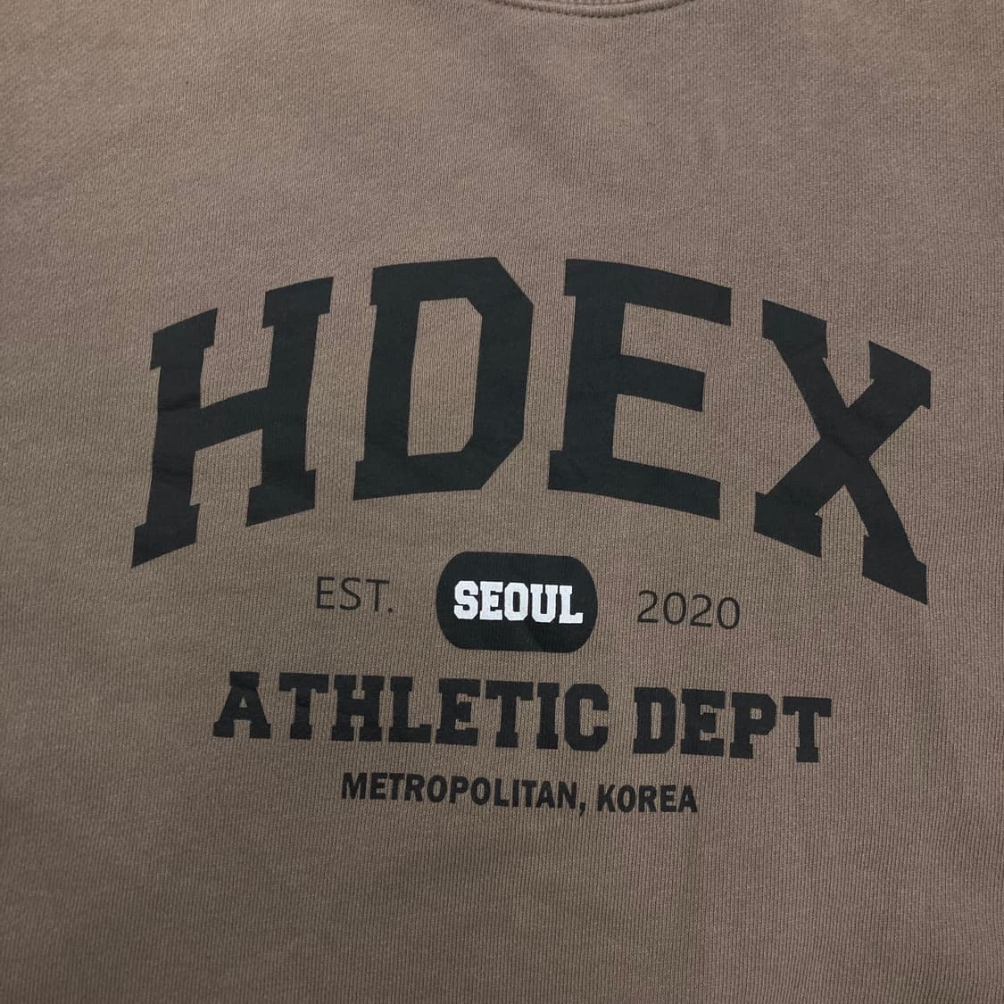 HDEX 베이지 컬러 스펠아웃 빅로고 맨투맨 상품이미지2