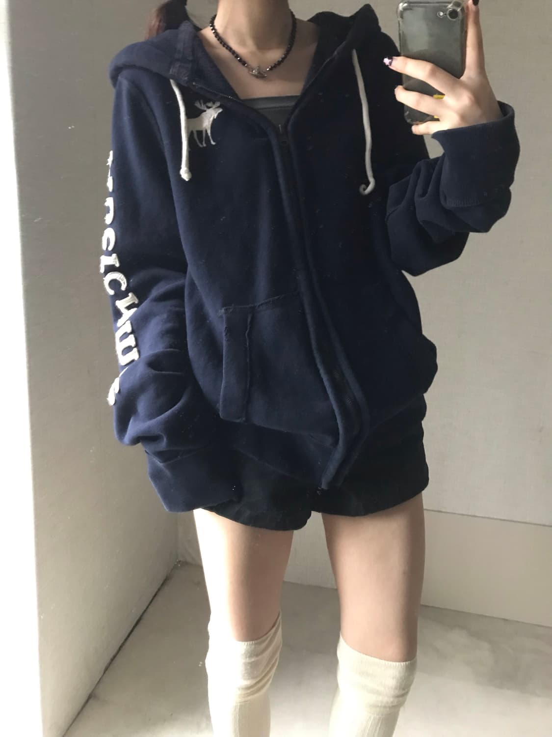 아베크롬비 딥네이비 후드집업 상품이미지5