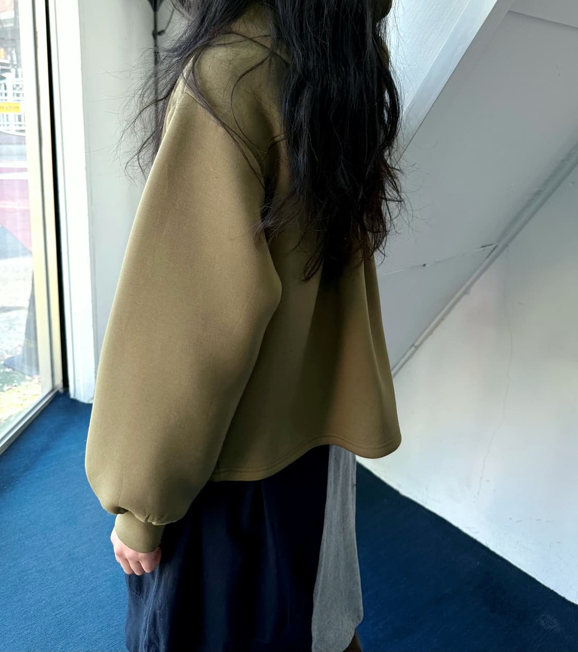 High gauge knitted hood zip parka 상품이미지9