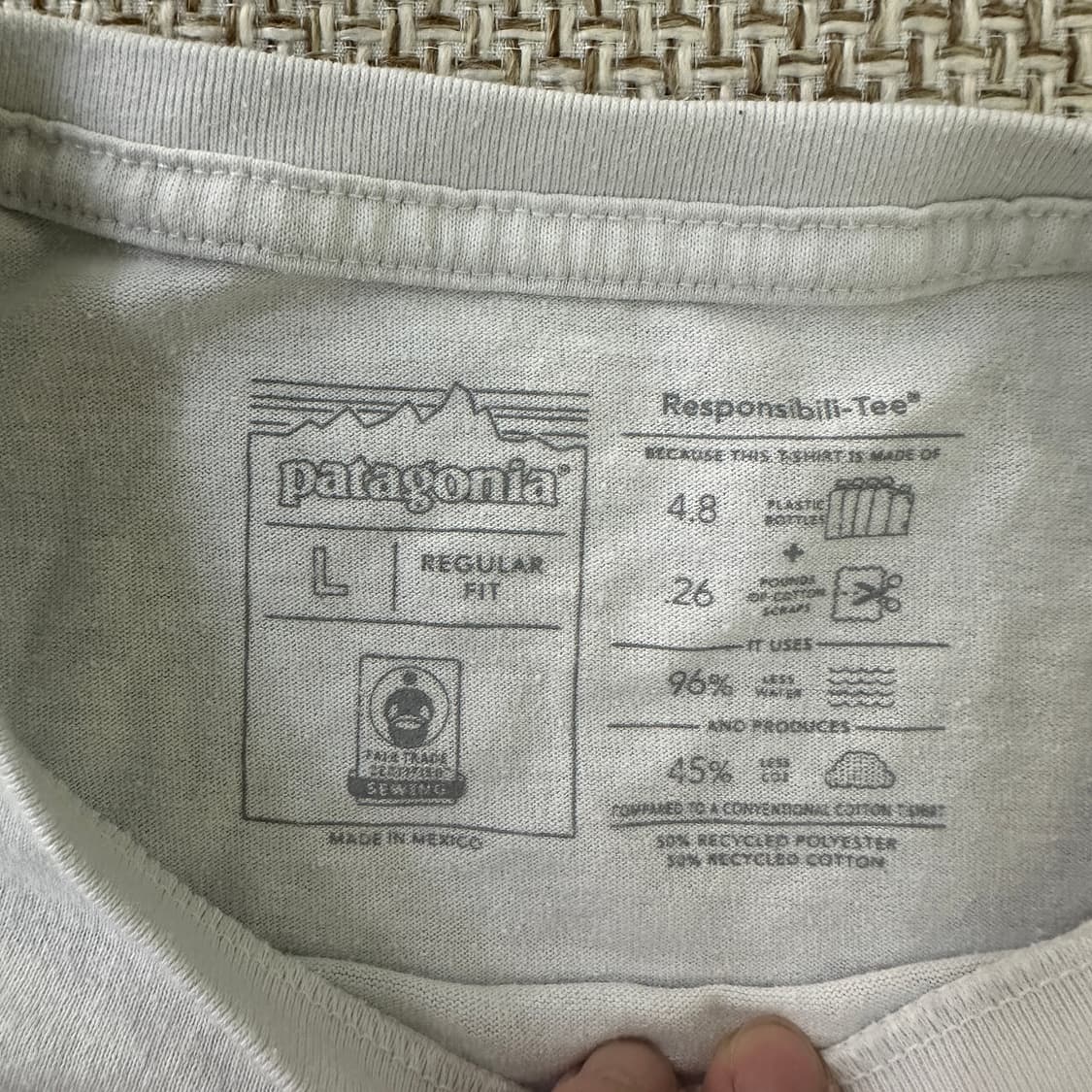 L 파타고니아 화이트 반팔 티셔츠 0413D 상품이미지2