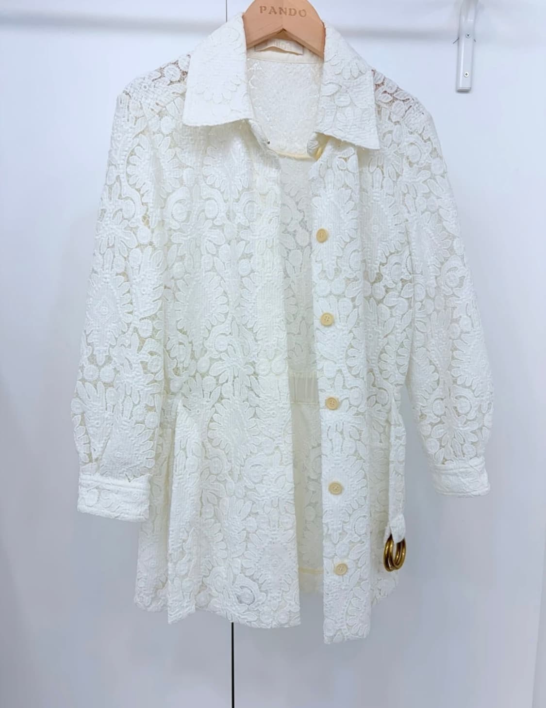 끌로에 레이스 벨티드 자켓 36 상품이미지3