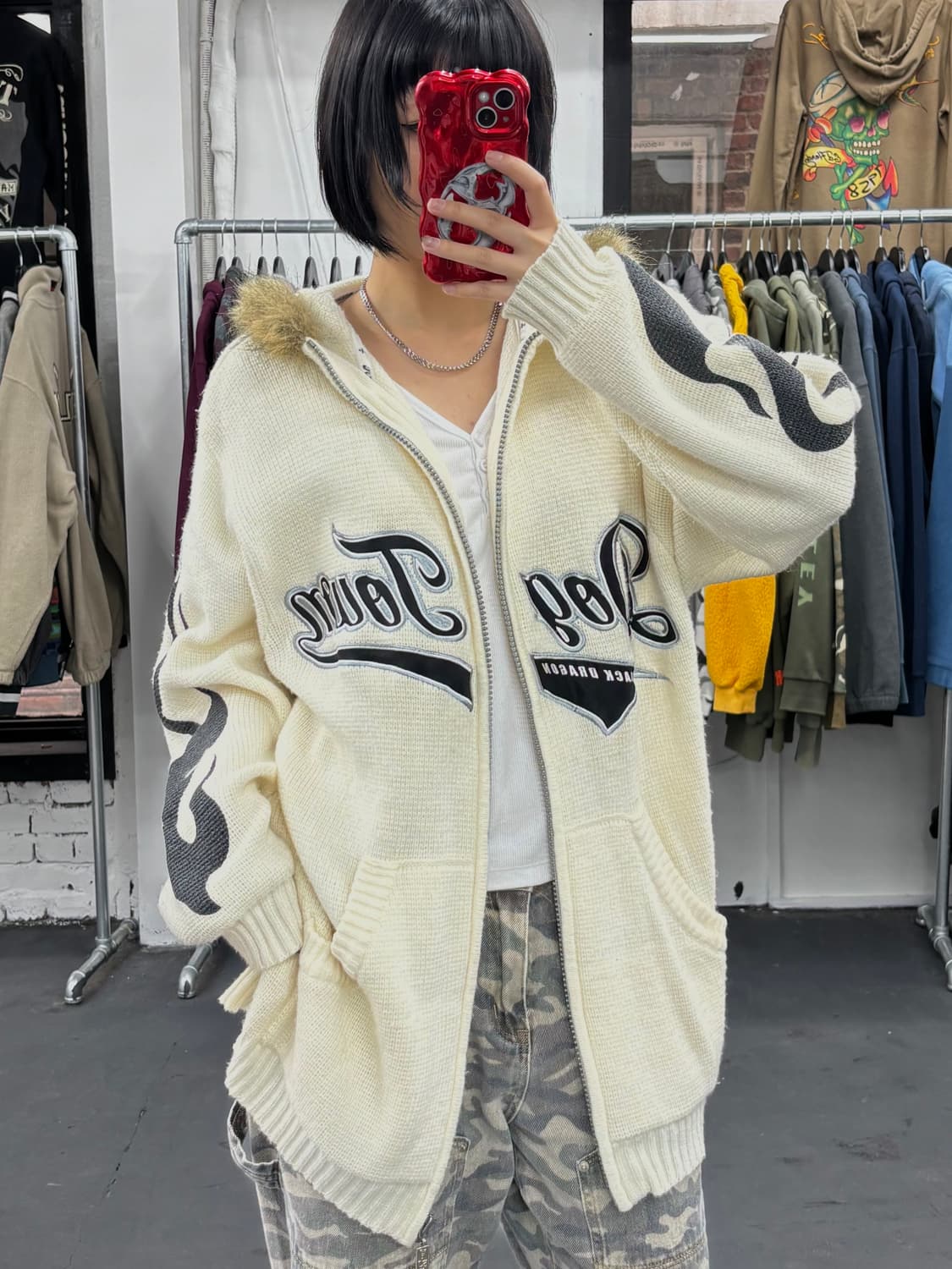 도그타운 블랙드래곤 퍼 니트집업 상품이미지2