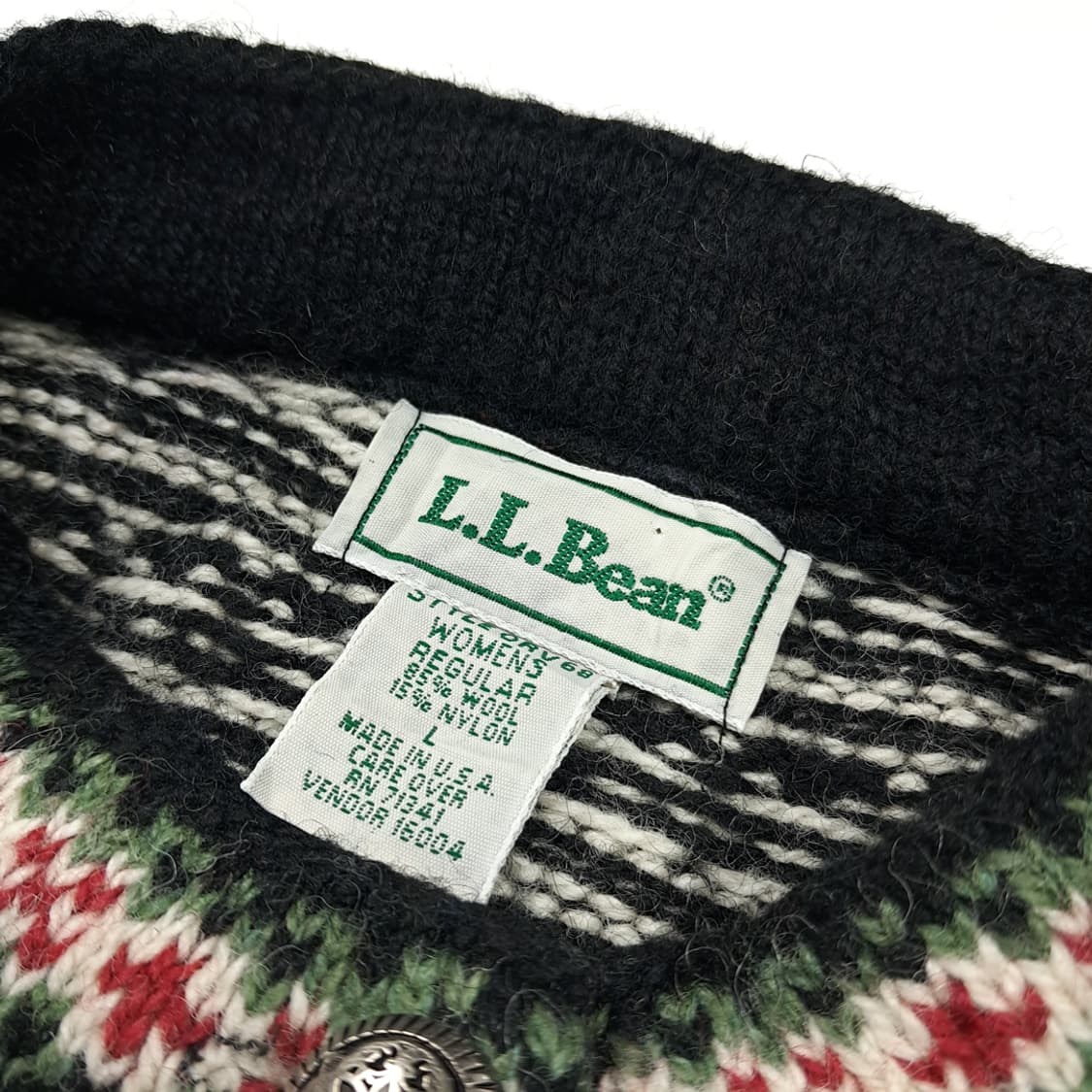 CL147 엘엘빈 미국판 울혼방 노르딕 블랙 헨리넥 니트 스웨터 상품이미지3