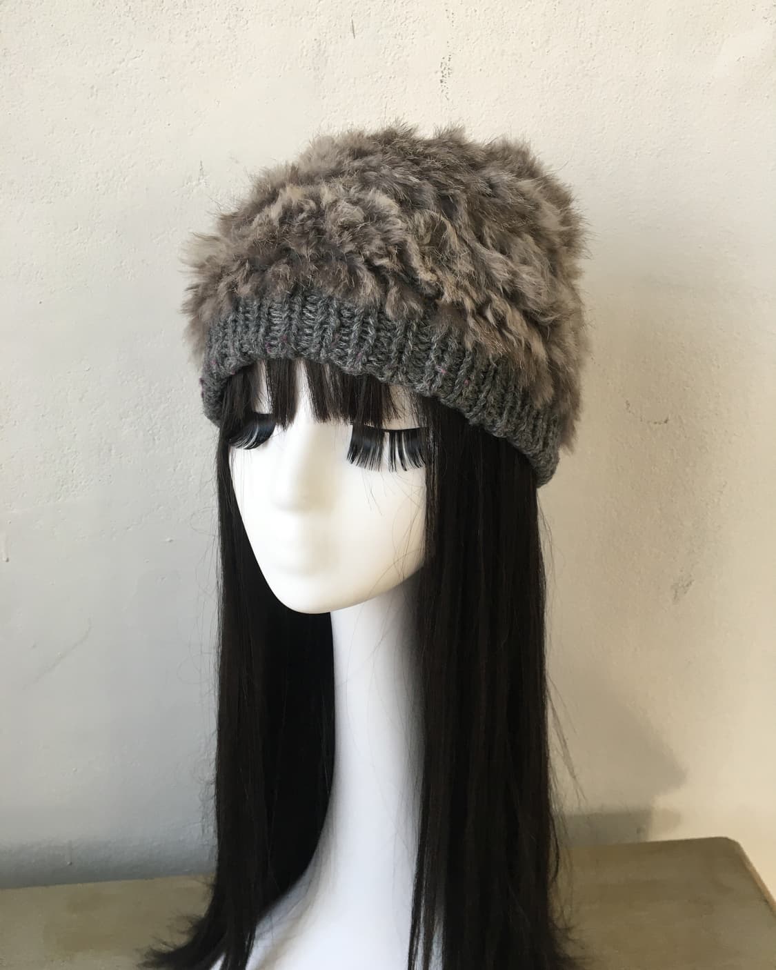  rabbit fur knit beanie 상품이미지2