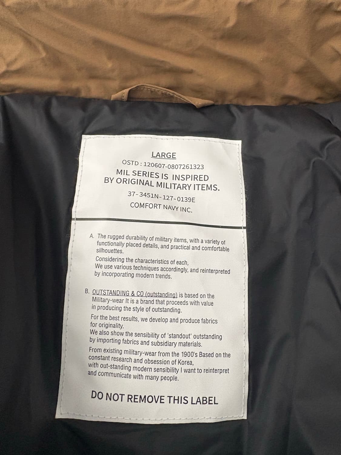 아웃스탠딩 프리마로프트 패딩 상품이미지3