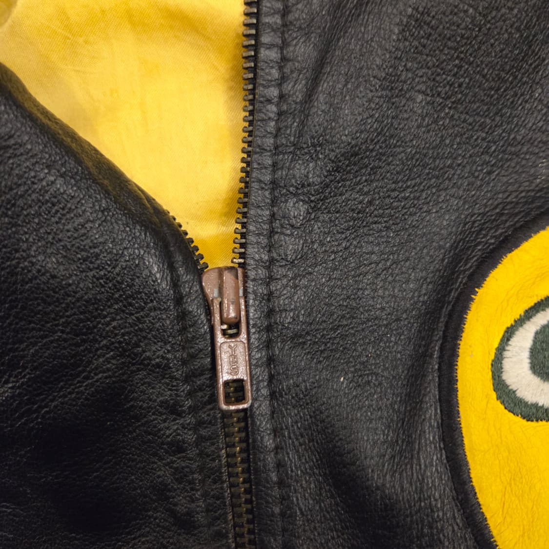 90s g3 그린베이 패커스 레더 바시티 자켓 가죽자켓 상품이미지5