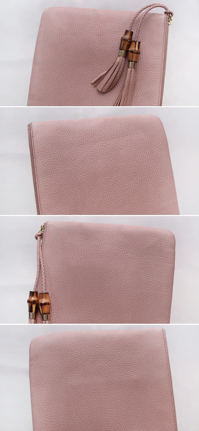 구찌 (GUCCI) 뱀부 테슬 페일핑크 토고가죽 클러치백 상품이미지6