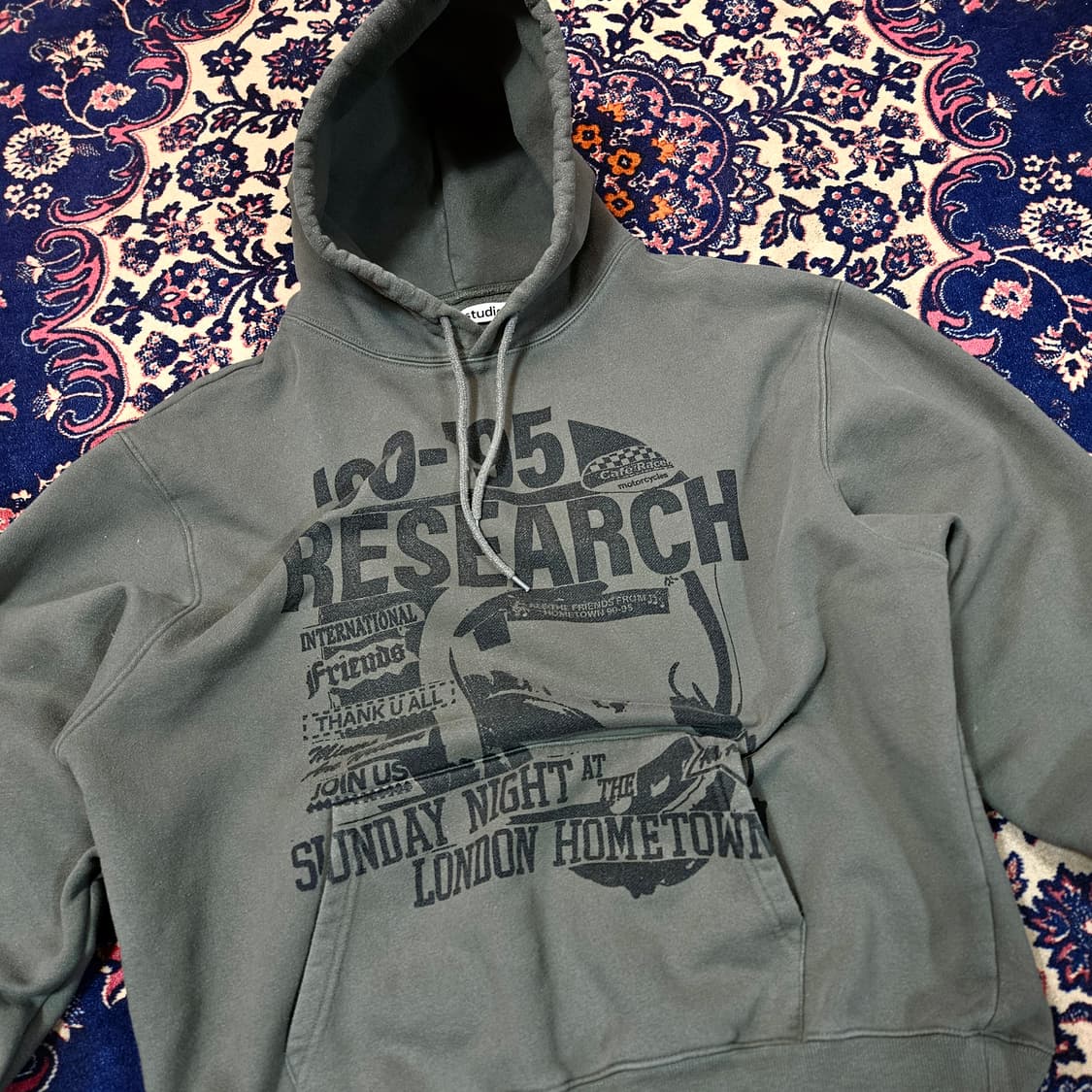 비바스튜디오 빈티지 로고 그런지 무드 기모 후드티셔츠 XL 상품이미지3