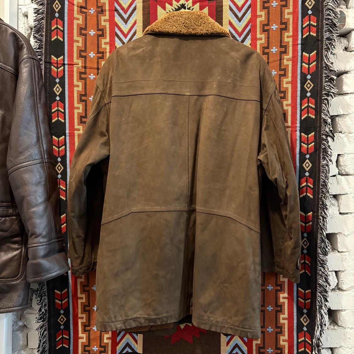 90s 런던포그 빈티지 소가죽 롱코트 자켓 상품이미지2