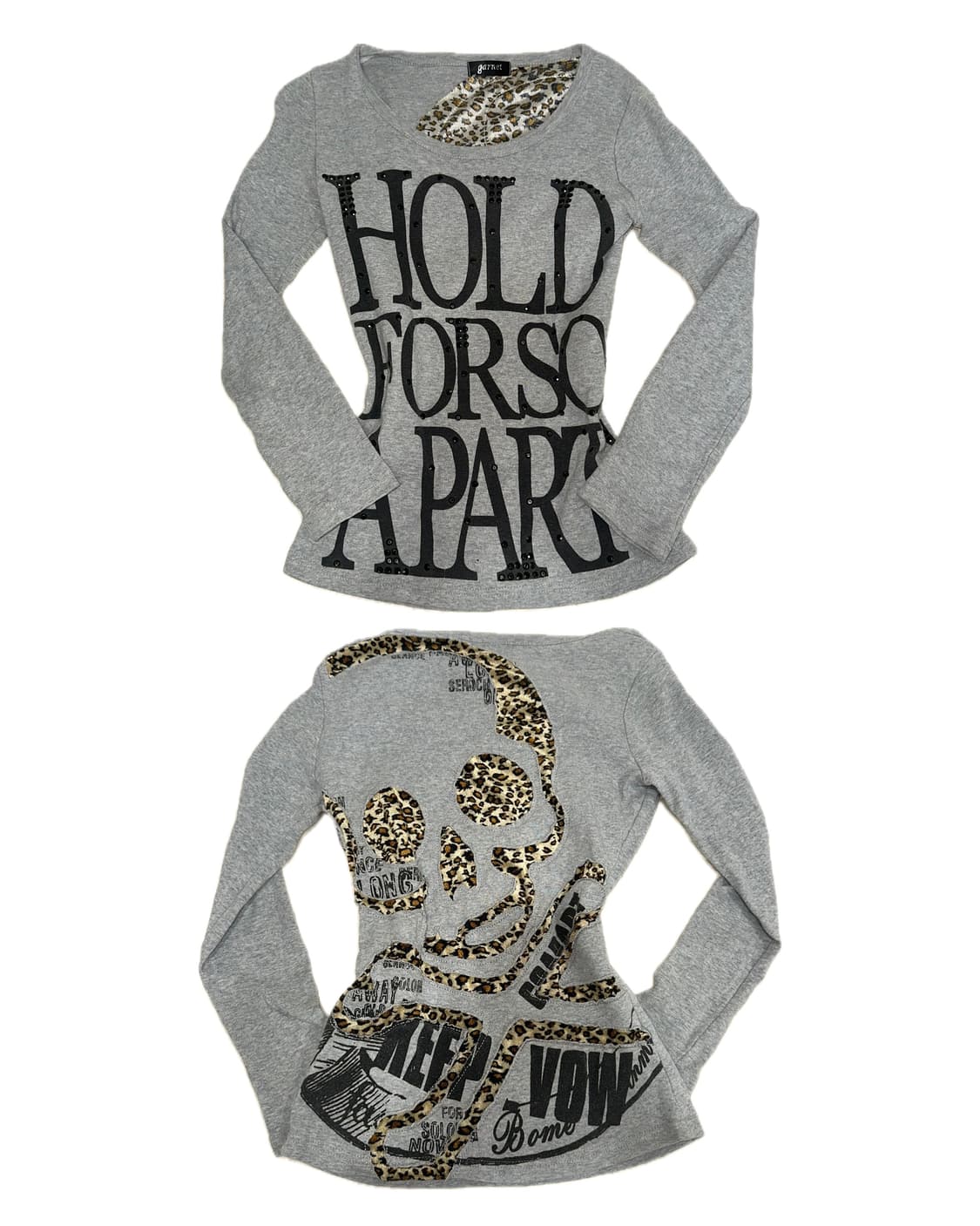 오네갸루 펑크 y2k 호피 롱슬리브 티셔츠 상품이미지3