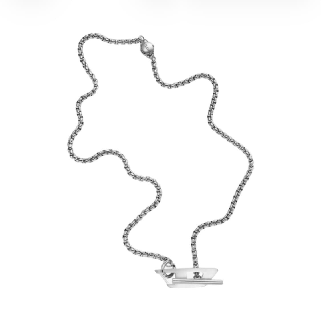 디젤 Dx1477 스테인리스 스틸 체인 네클리스 실버 상품이미지1