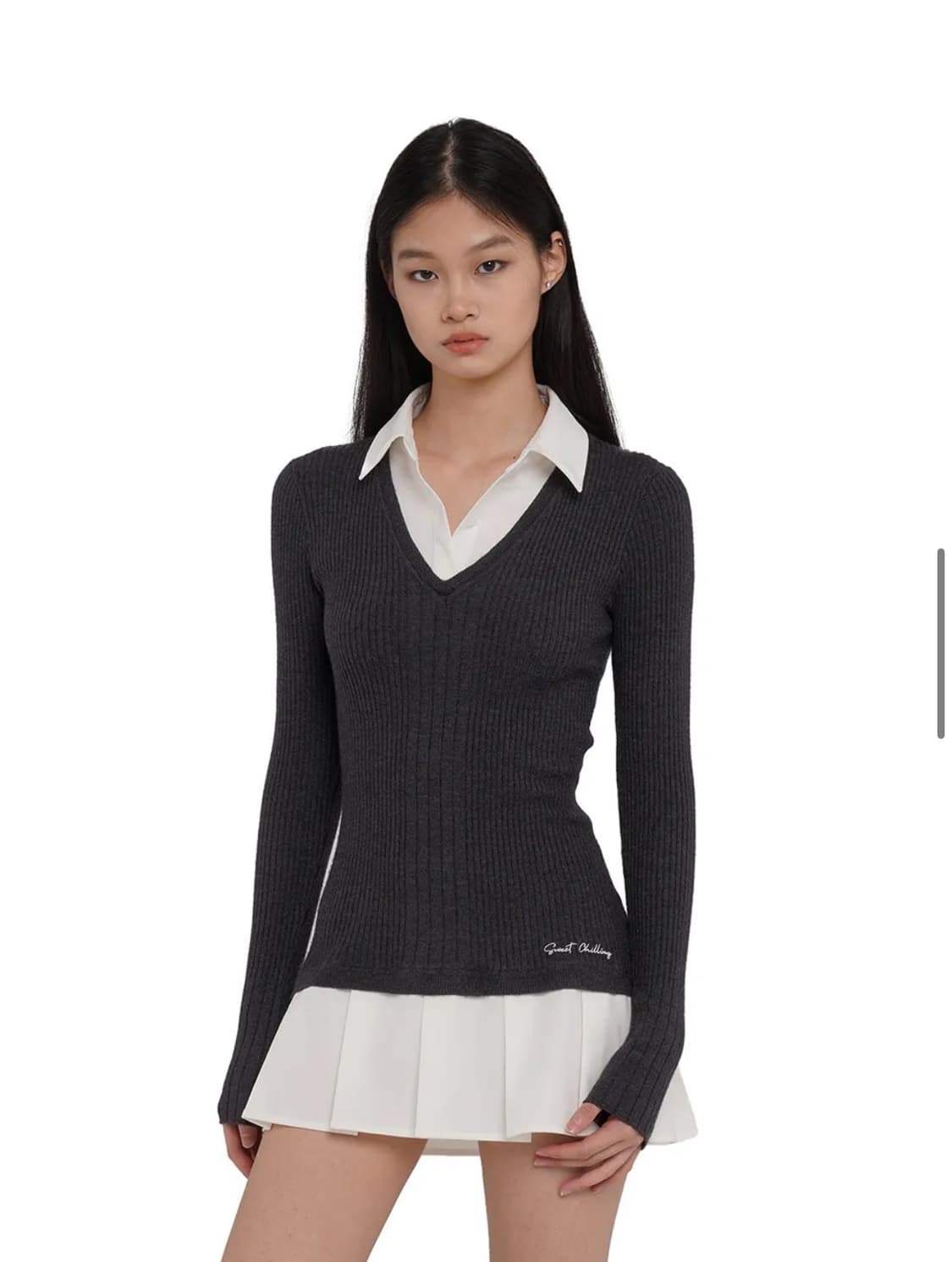 Sweet Chilling 스윗칠링 셔츠 니트 원피스  상품이미지1