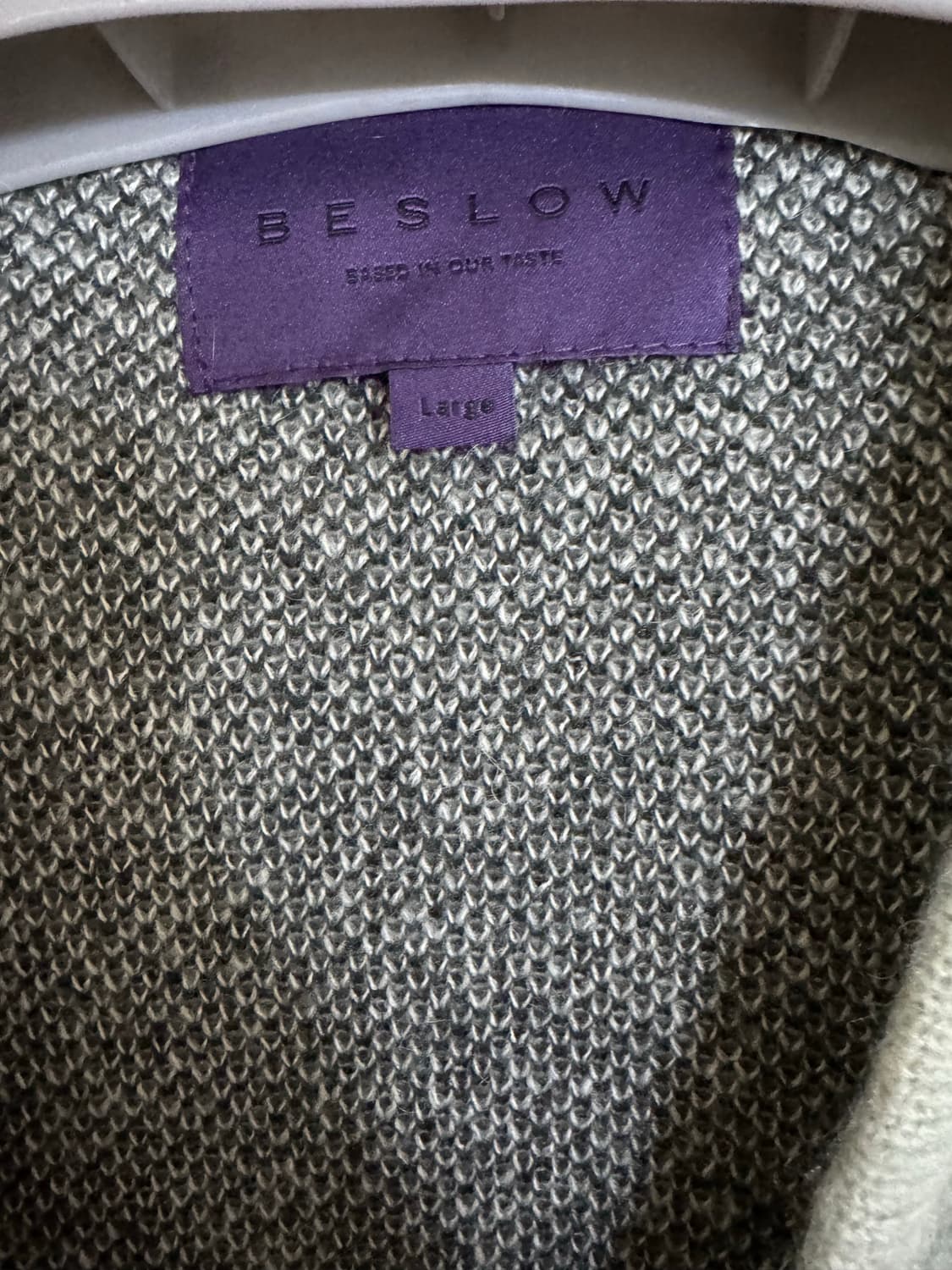 비슬로우 퍼플라인 아가일 모헤어 브이넥 니트 가디건 상품이미지3