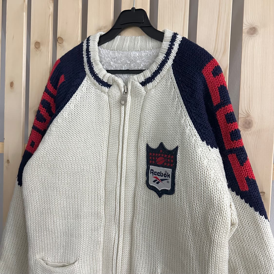 (L~XL) 리복 빅로고 헤비 스웨터 양털 니트 집업 상품이미지3