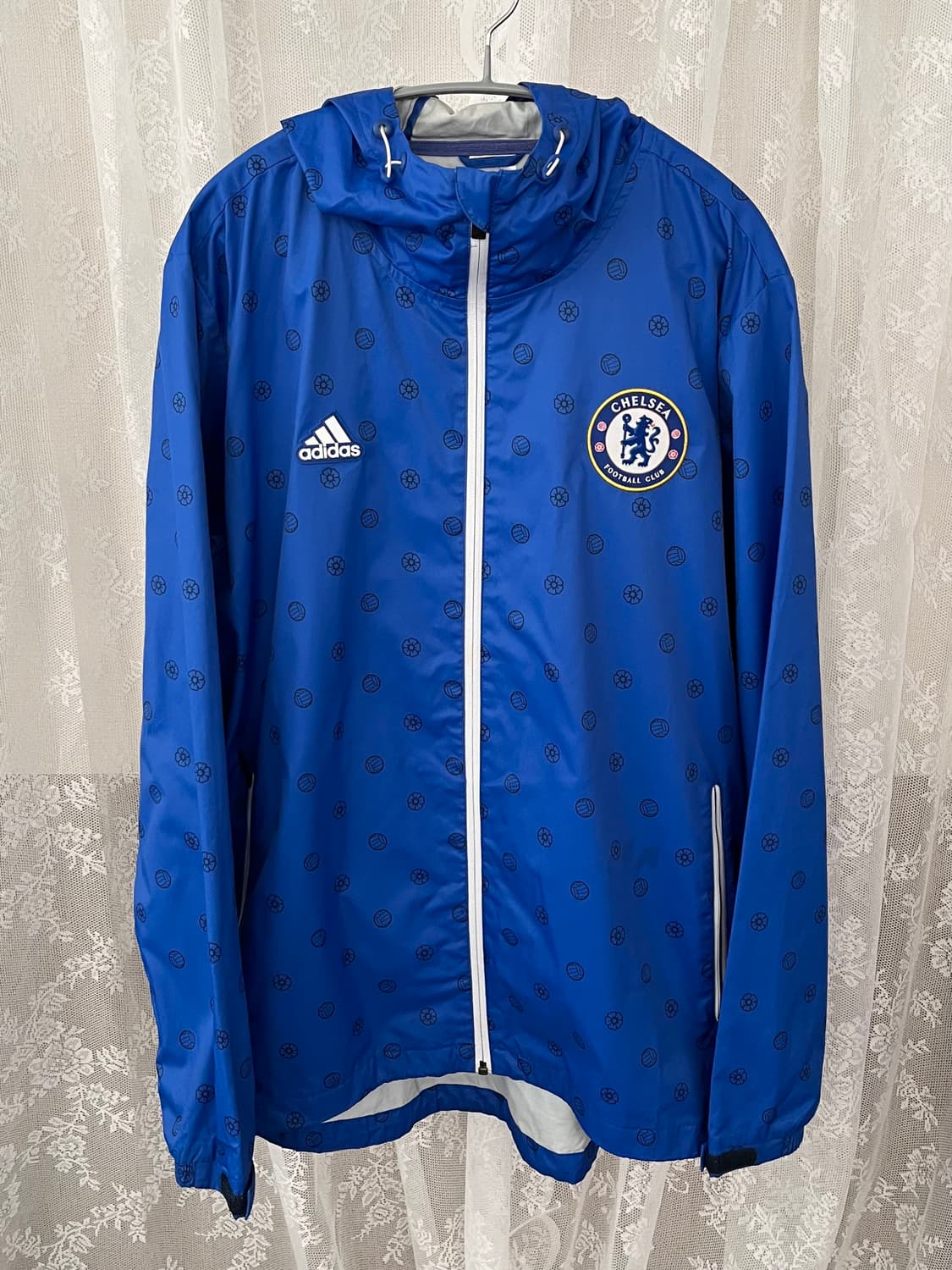 110) 아디다스 첼시 fc 후드 바람막이 자켓 블루 상품이미지1