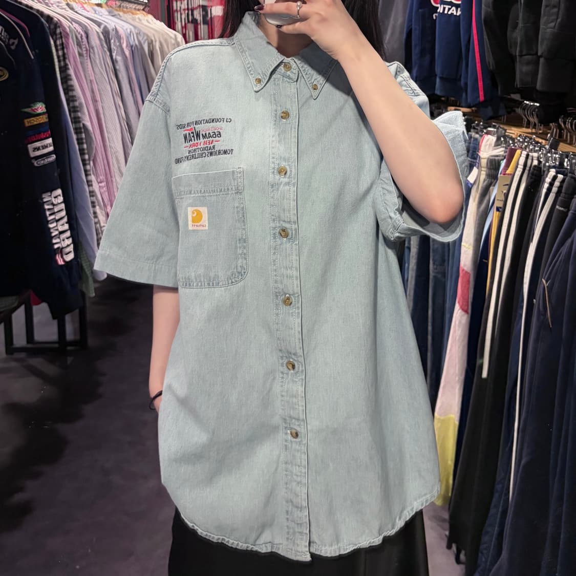 [IM] Carhartt 칼하트 데님 반팔 셔츠 연청 상품이미지3