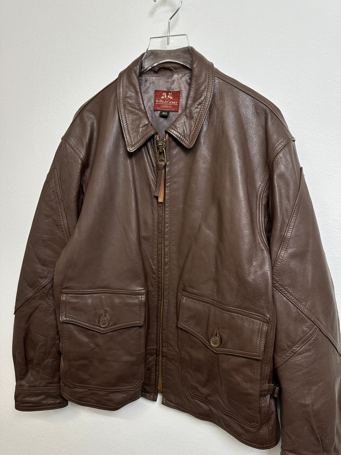 USA 80s Willis&Geiger G-8 플라이트 가죽자켓 상품이미지1
