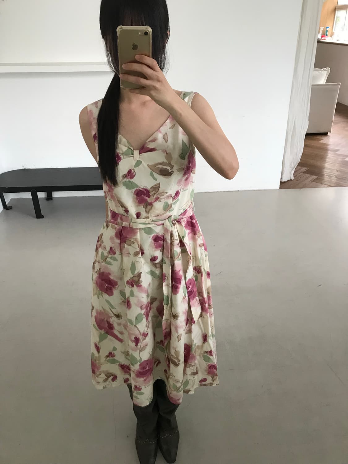 vintage flower pattern one-piece 상품이미지2