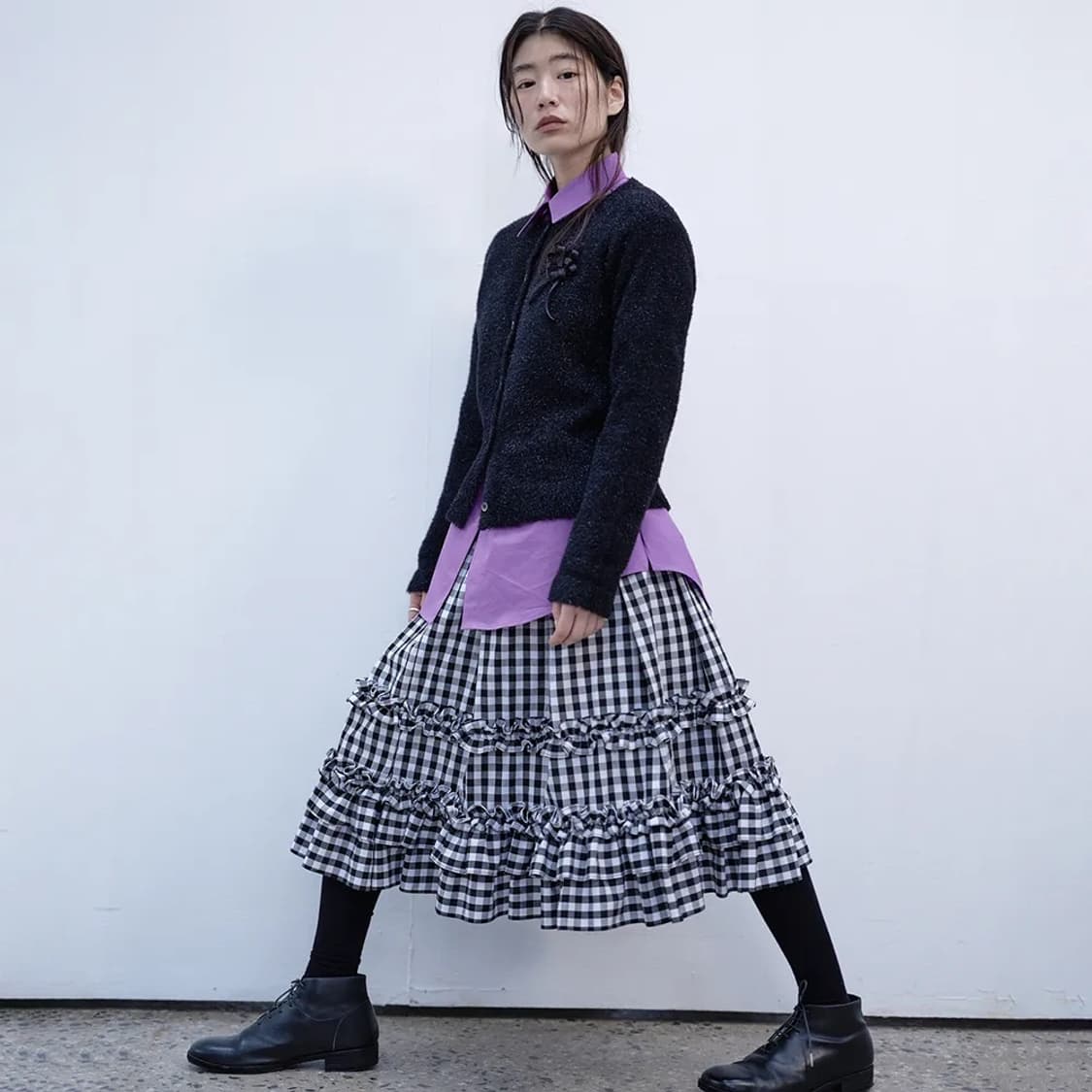 생긴스튜디오 - 체크 스커트 상품이미지2