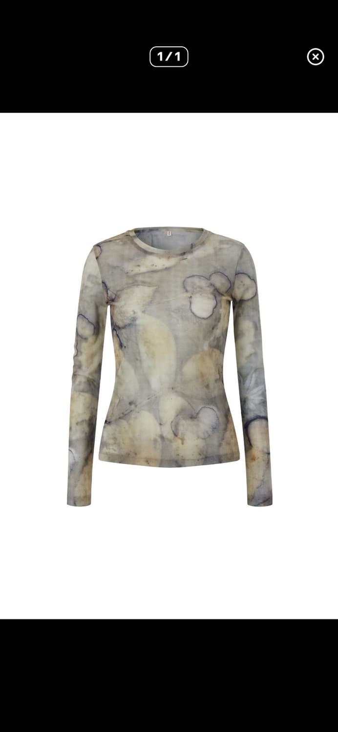 Teak LEAF DYED MESH LONG SLEEVE TOP 상품이미지1