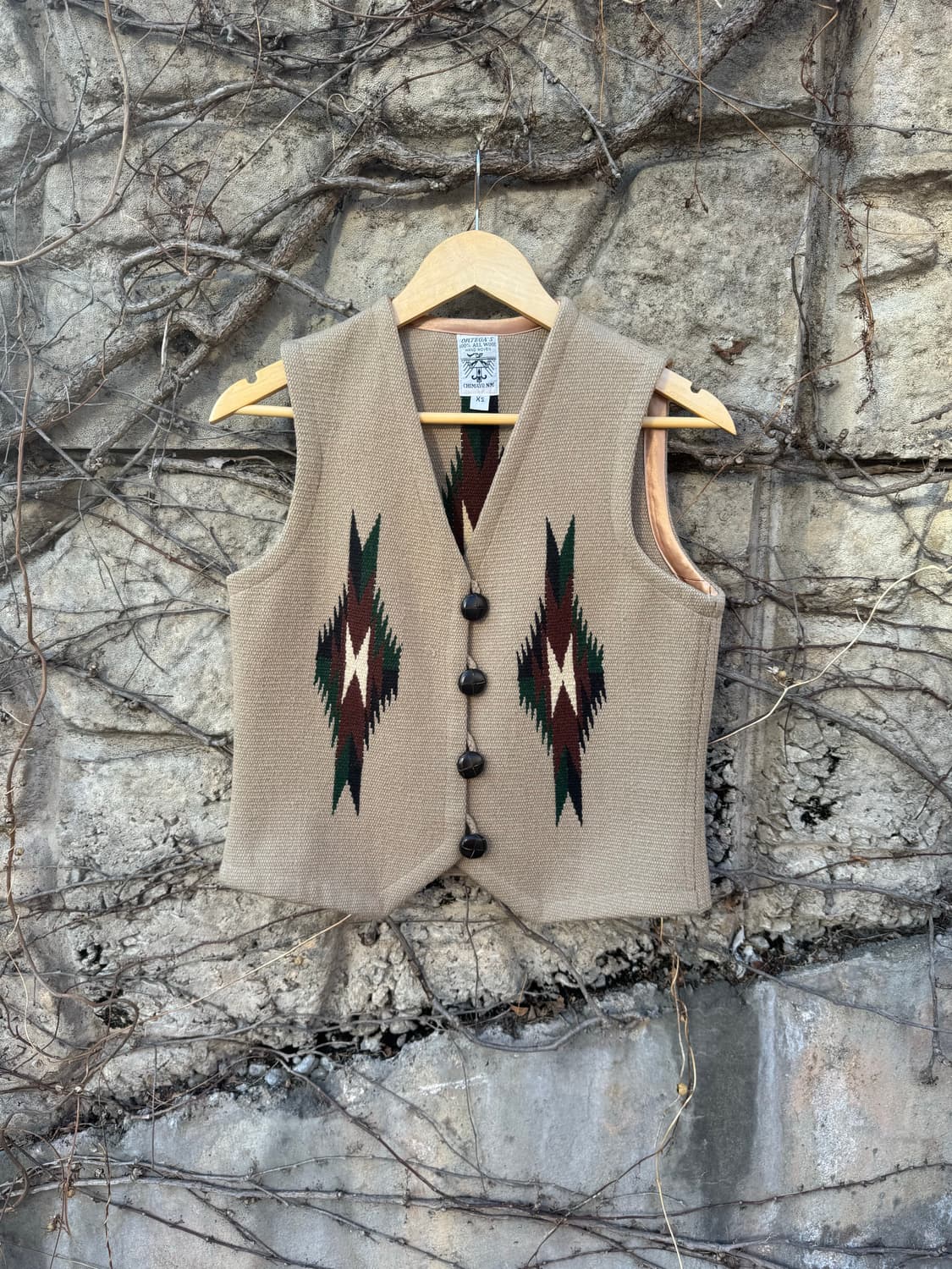 오르테가 핸드 우븐 울 웨스턴 네이티브 치마요 울 베스트 조끼 상품이미지1