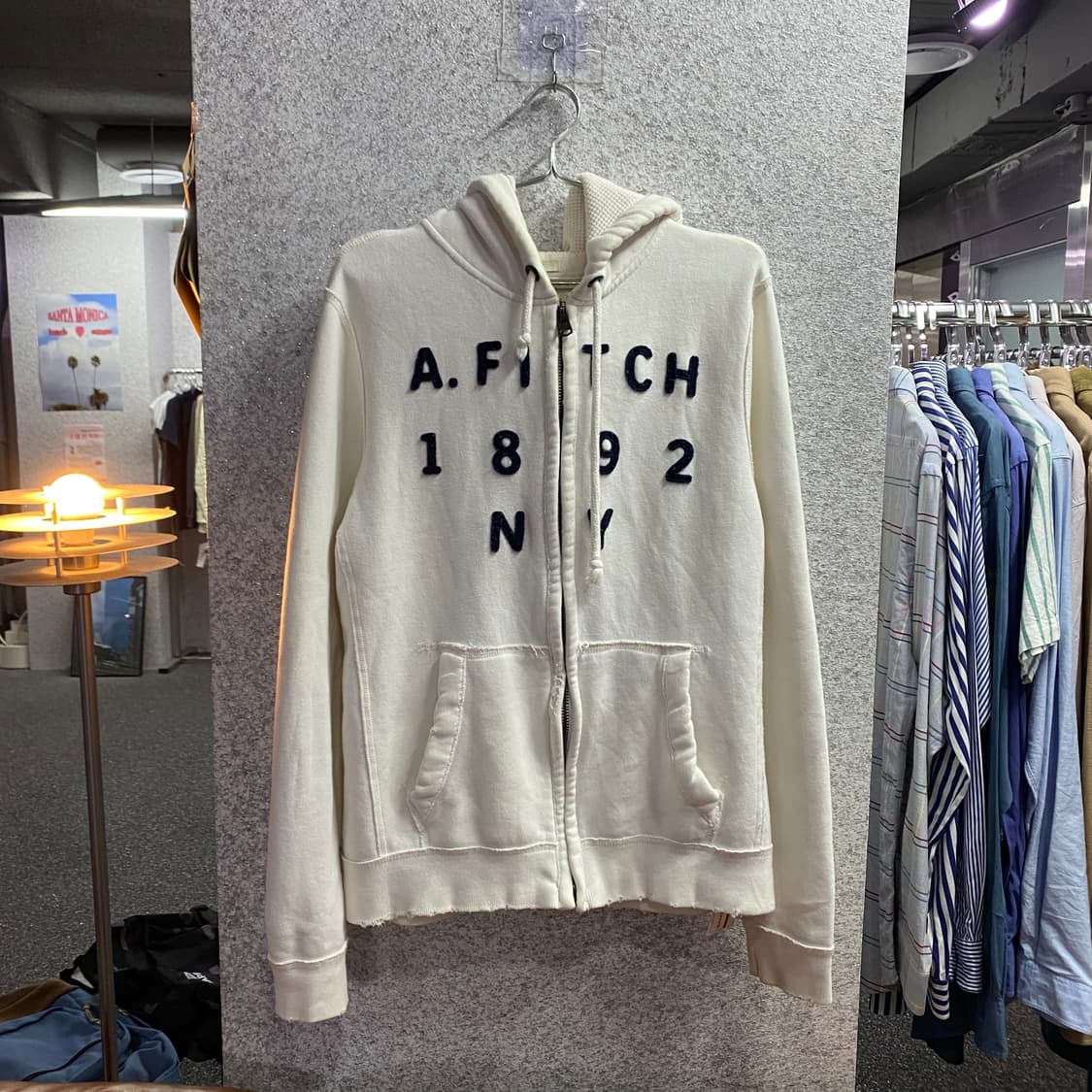 아베크롬비 y2k 아치로고 화이트 후드집업 B4698 상품이미지2