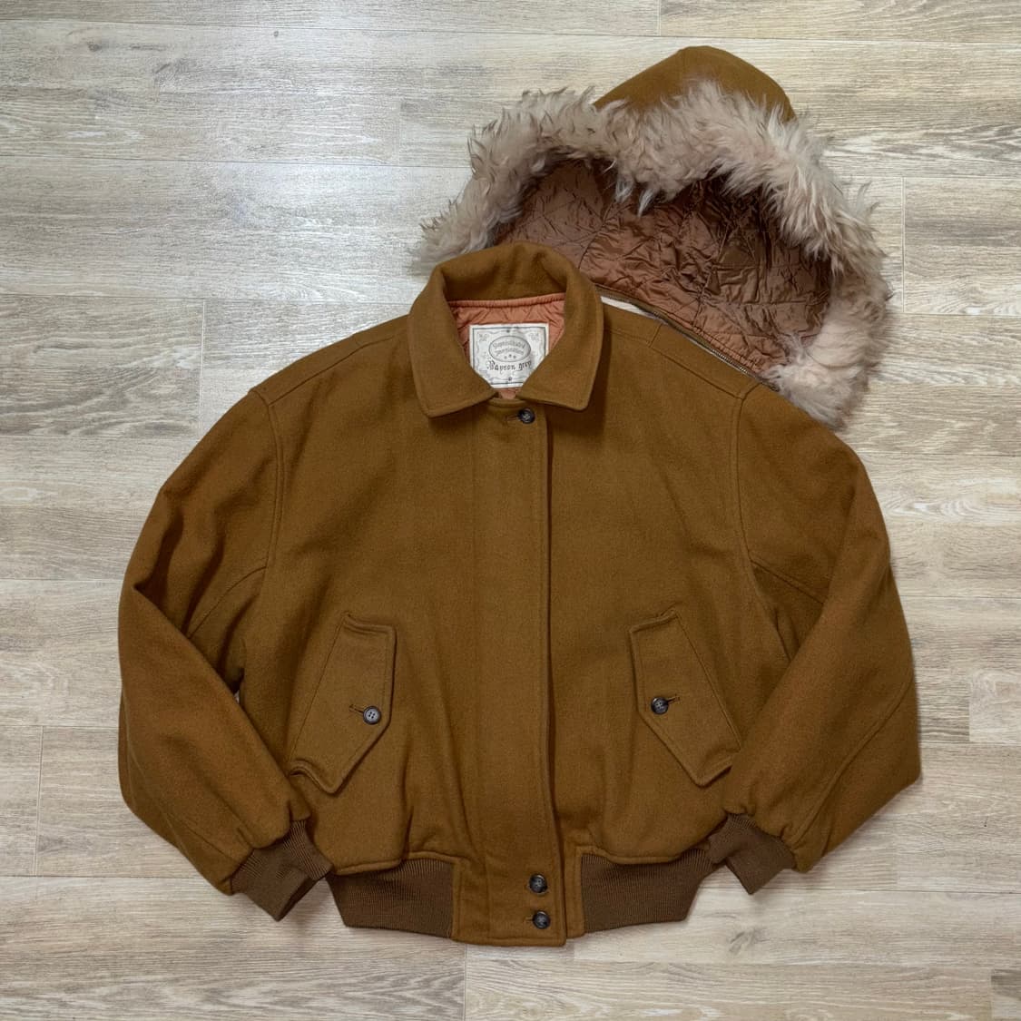 Mayson Grey Wool Bomber Jacket 후드 퍼자켓 상품이미지3