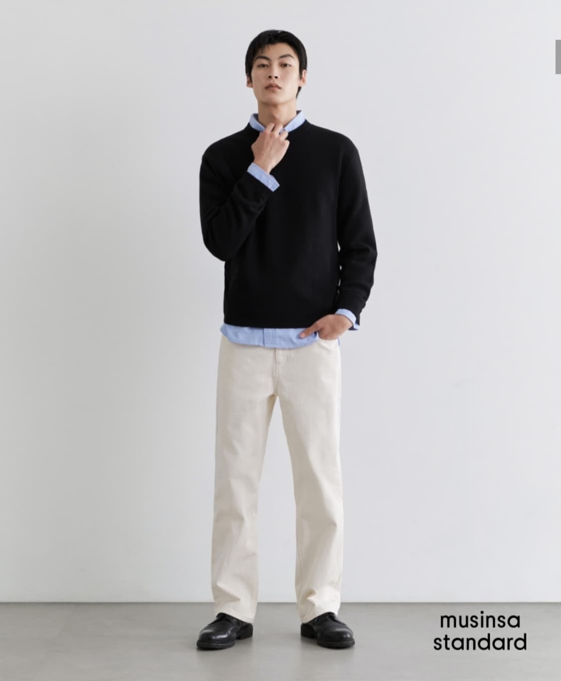 [32] 무신사 스탠다드 스트레이트 데님팬츠 크림진 청바지 면바지 치노 상품이미지3