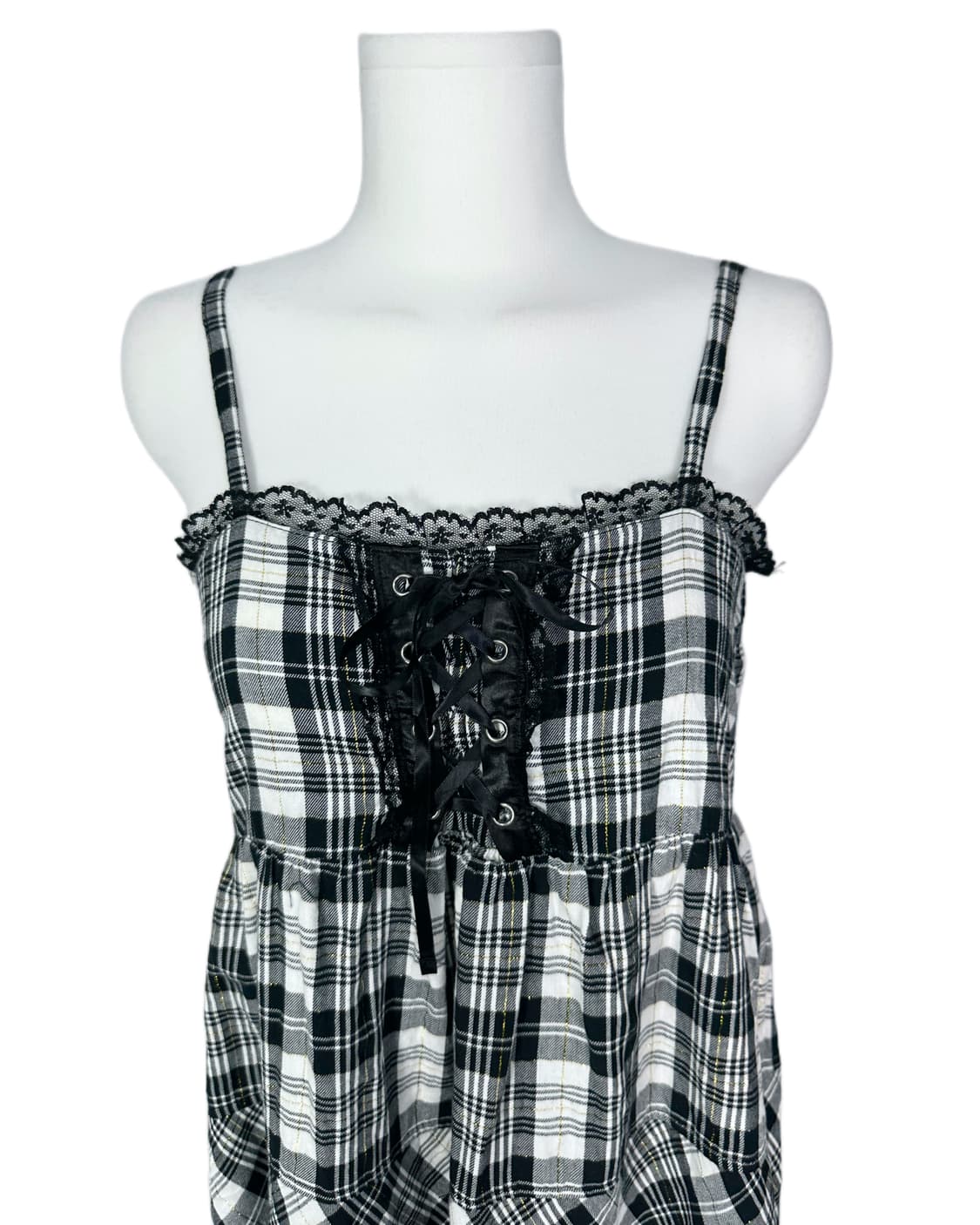 glitter check corset lace 상품이미지3