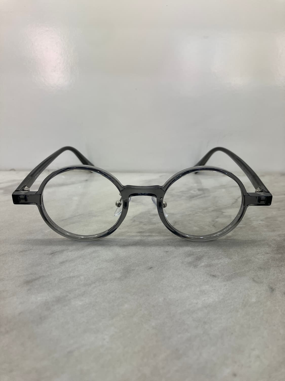 B61 HL 유광 그레이 라운드 뿔테 안경7671 상품이미지6