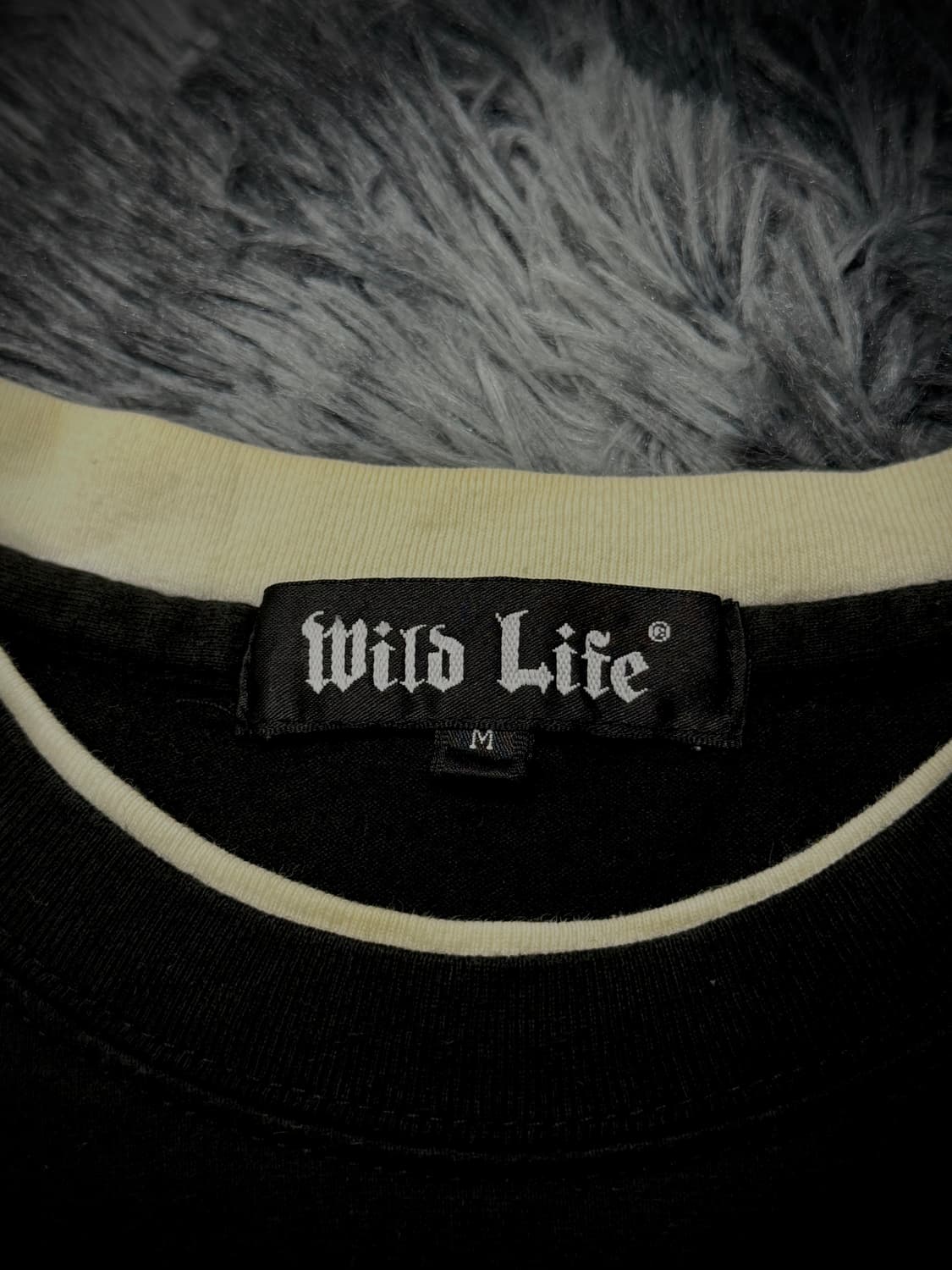 Wild Life 고딕 레터링 십자가 큐빅 Y2K 블랙 반팔티 상품이미지9