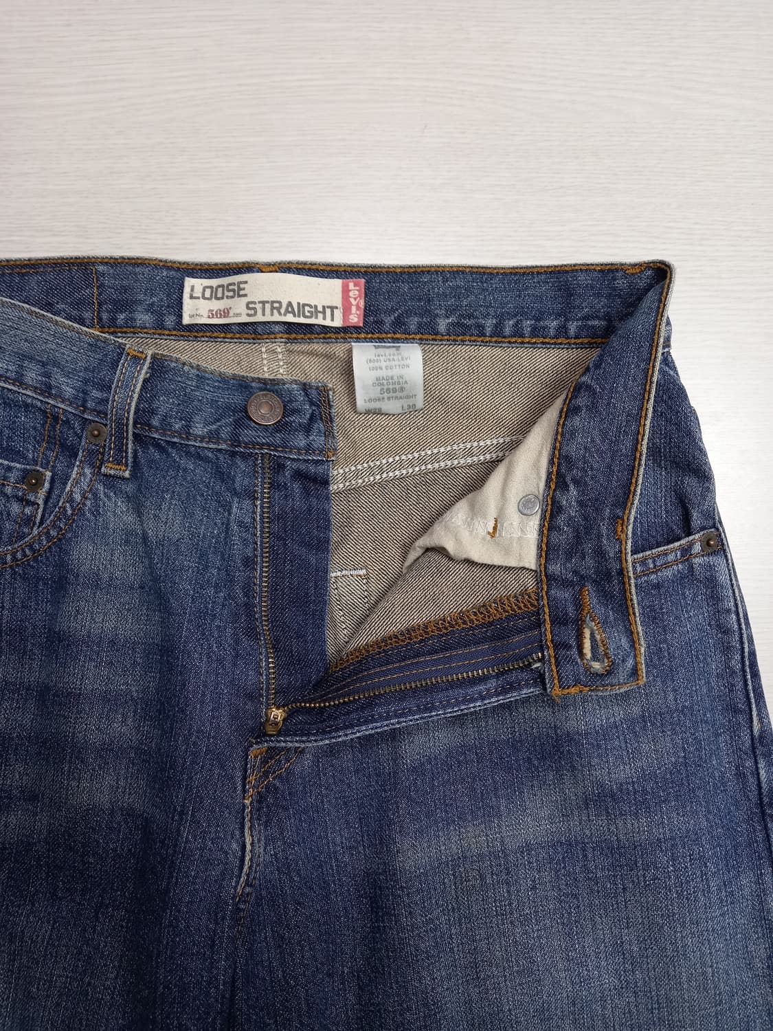 28 리바이스569 Colombia 워싱 와이드진 진청 28-932 상품이미지6