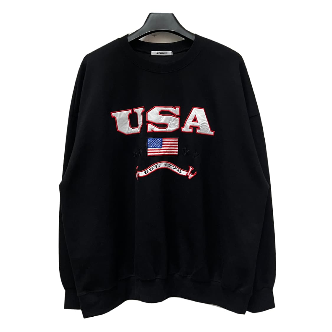 VTG 메멘토 USA 부클 자수 오버핏 맨투맨 FREE 상품이미지1