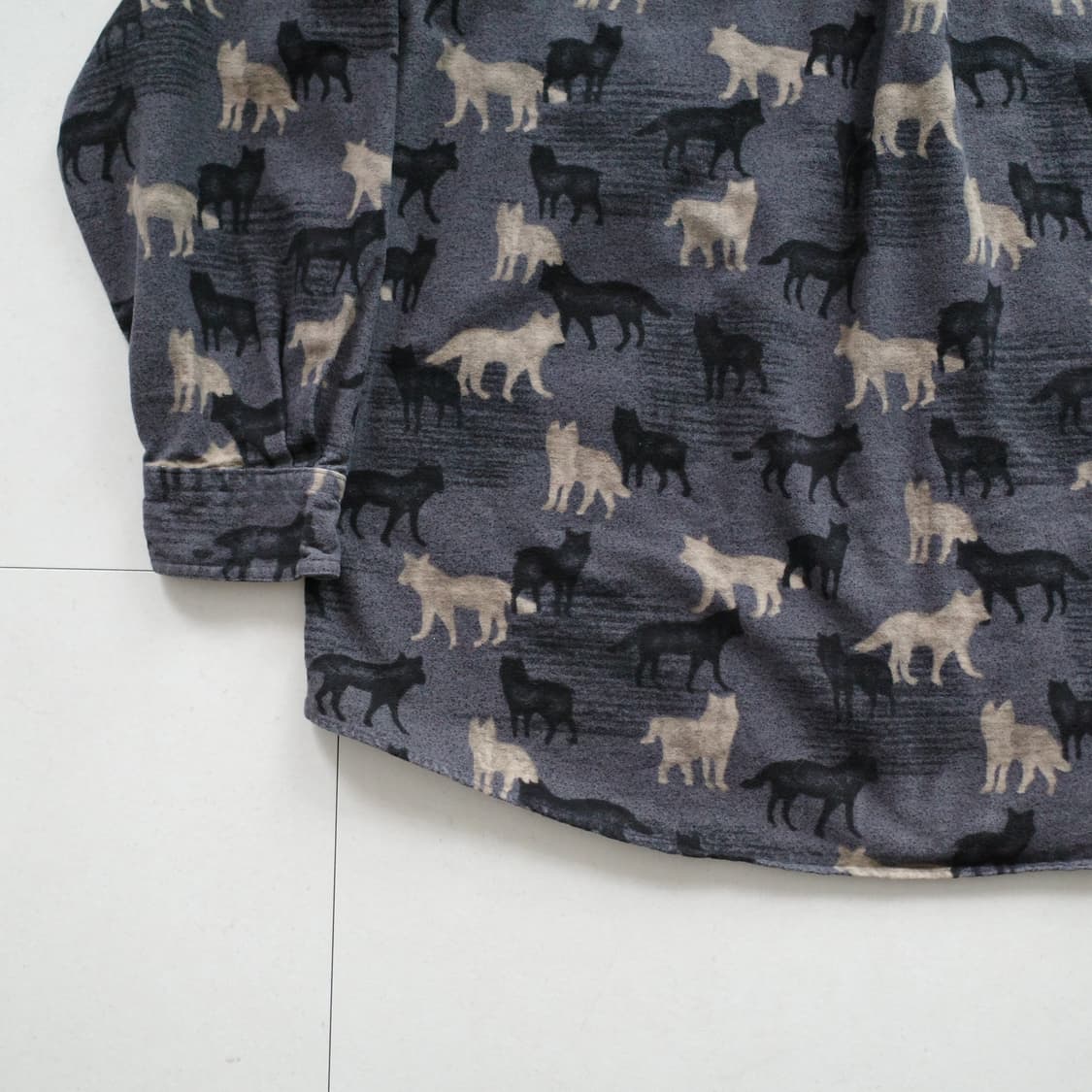 90s 울리치 빈티지 늑대 패턴  해비 플라넬 셔츠 XL 상품이미지10