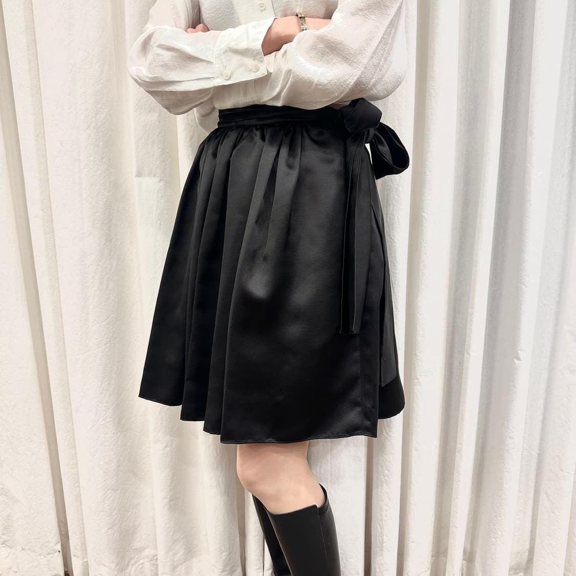 미우미우 miu miu 실크 디테일 스커트 상품이미지2