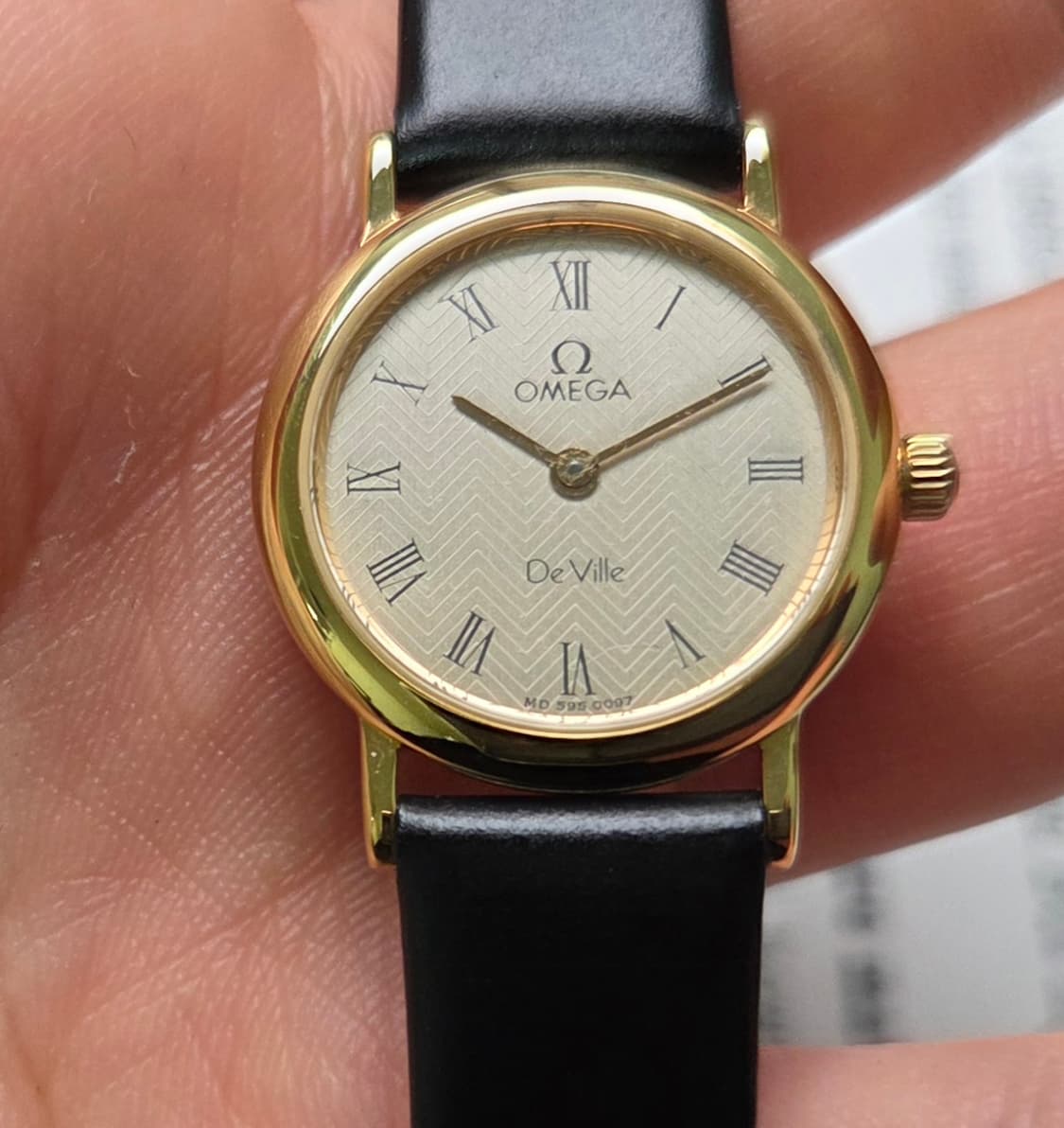 빈티지 오메가 드빌 동전쿼츠 로만골드 격자다이얼 논데이트 여성용 상품이미지7