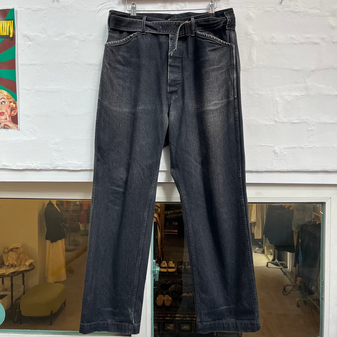 Comoli 코모리 벨티드 흑청 데님 3 상품이미지1