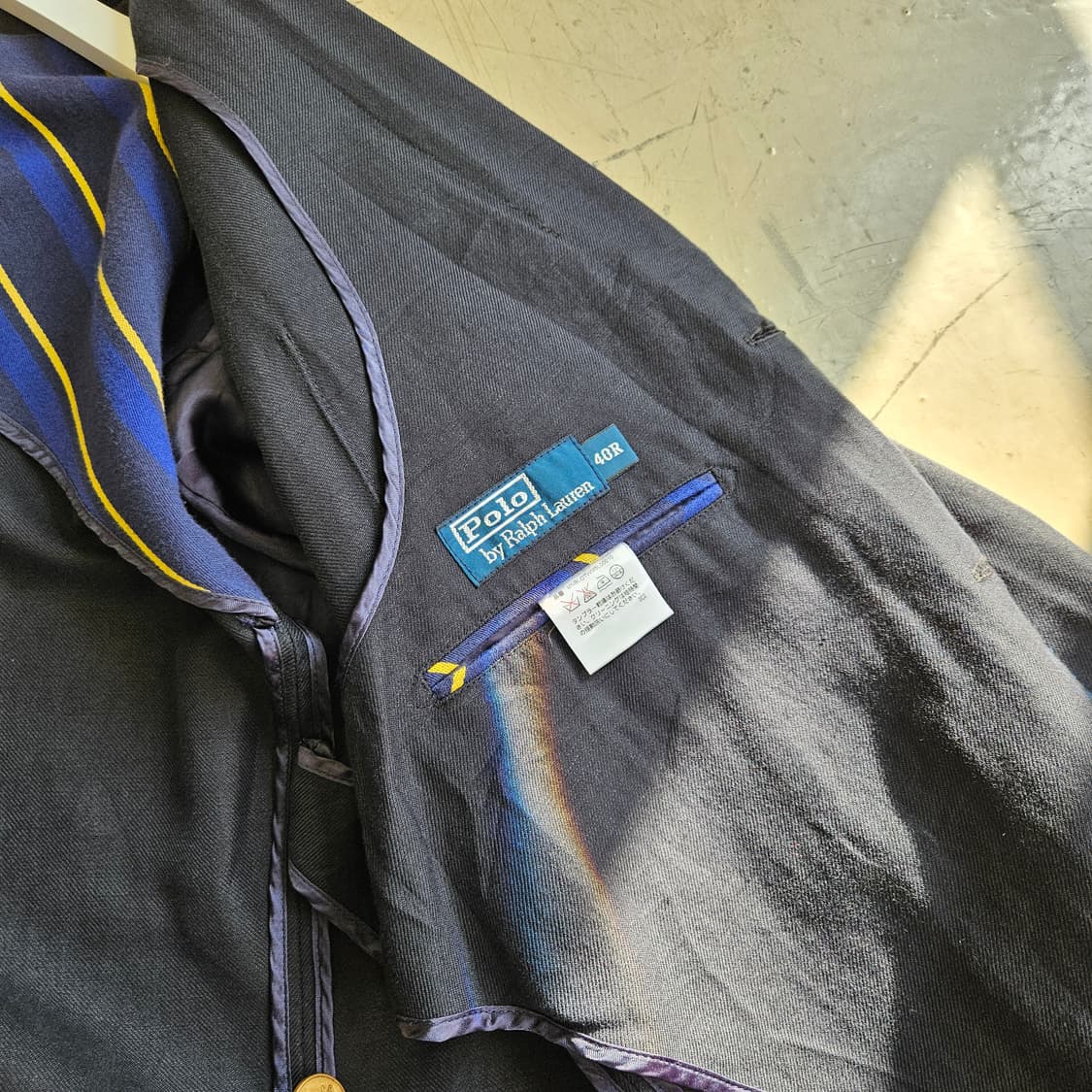 폴로 랄프로렌 네이비 린넨 네이비 블레이저 금장 버튼 L 100 상품이미지7