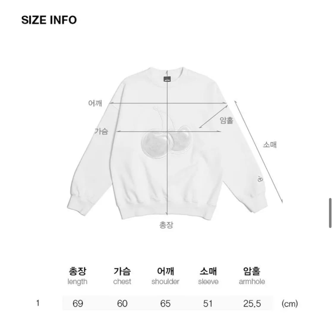 키르시 아리스토캣 빅 체리 스웻셔츠 블랙 / 맨투맨 상품이미지4