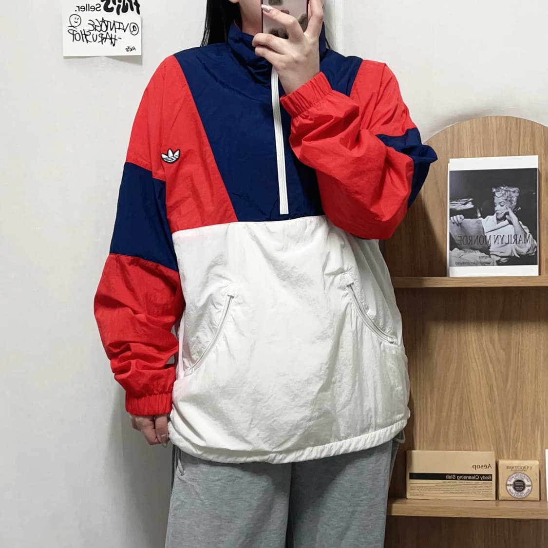 [정품] 아디다스 올드스쿨 트레포일 아노락 [ M ] 상품이미지2