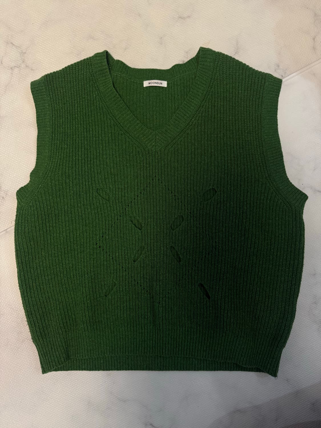 문선 아가일 홀 니트 베스트 상품이미지2