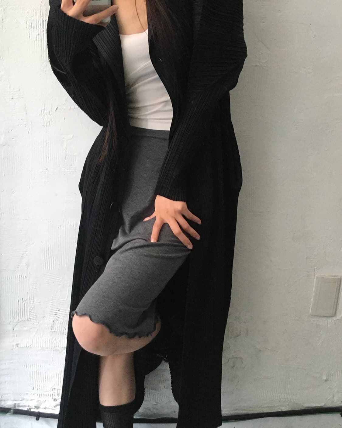 PLEATS PLEASE 플리츠플리즈 블랙 롱 코트 상품이미지5