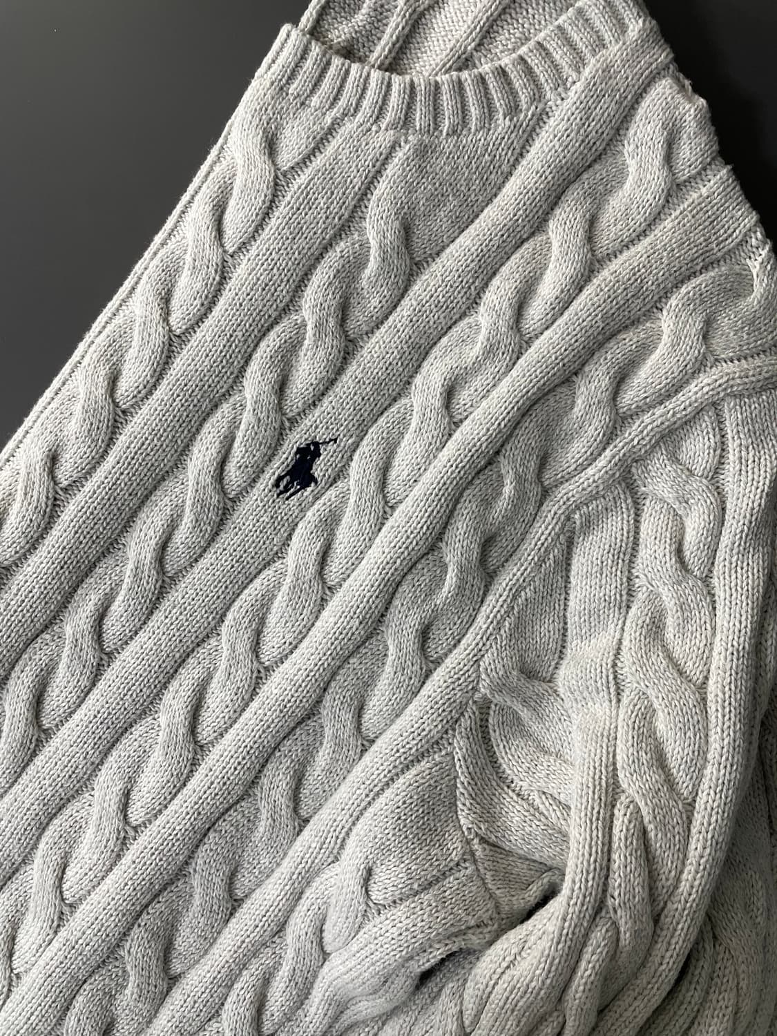 [L] 폴로 랄프로렌 코튼 케이블 꽈배기 니트 QR인증 상품이미지4