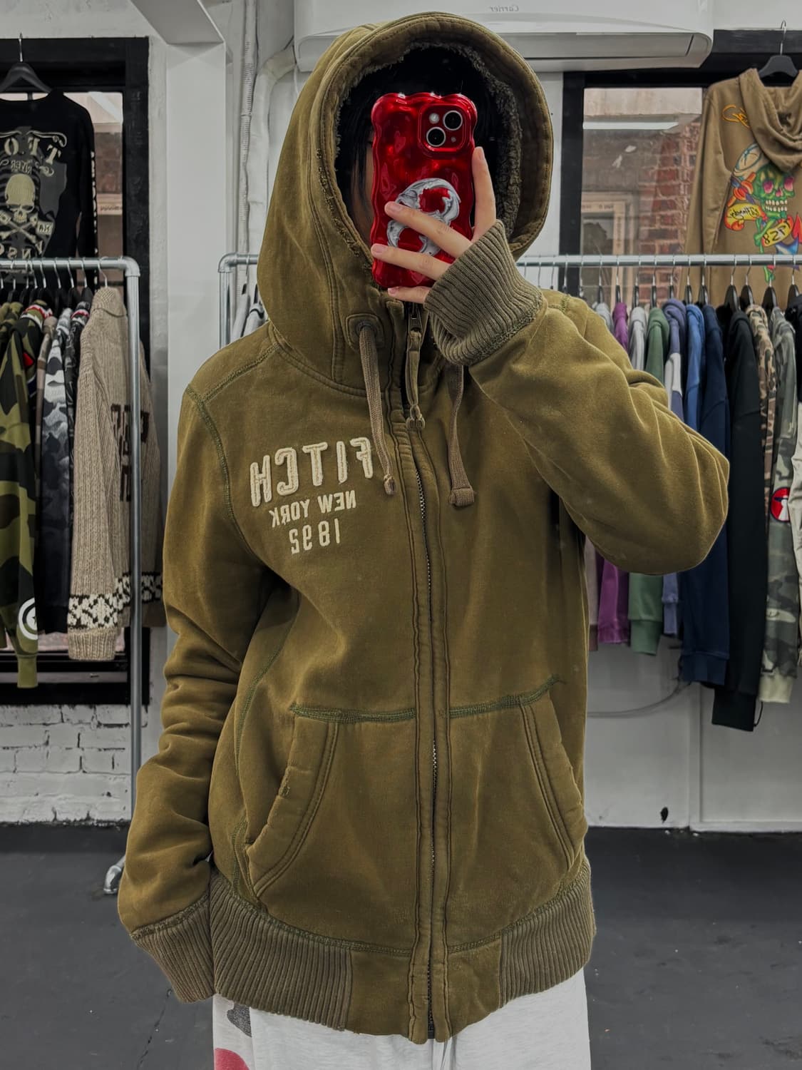 아베크롬비 카키 후드집업 상품이미지4