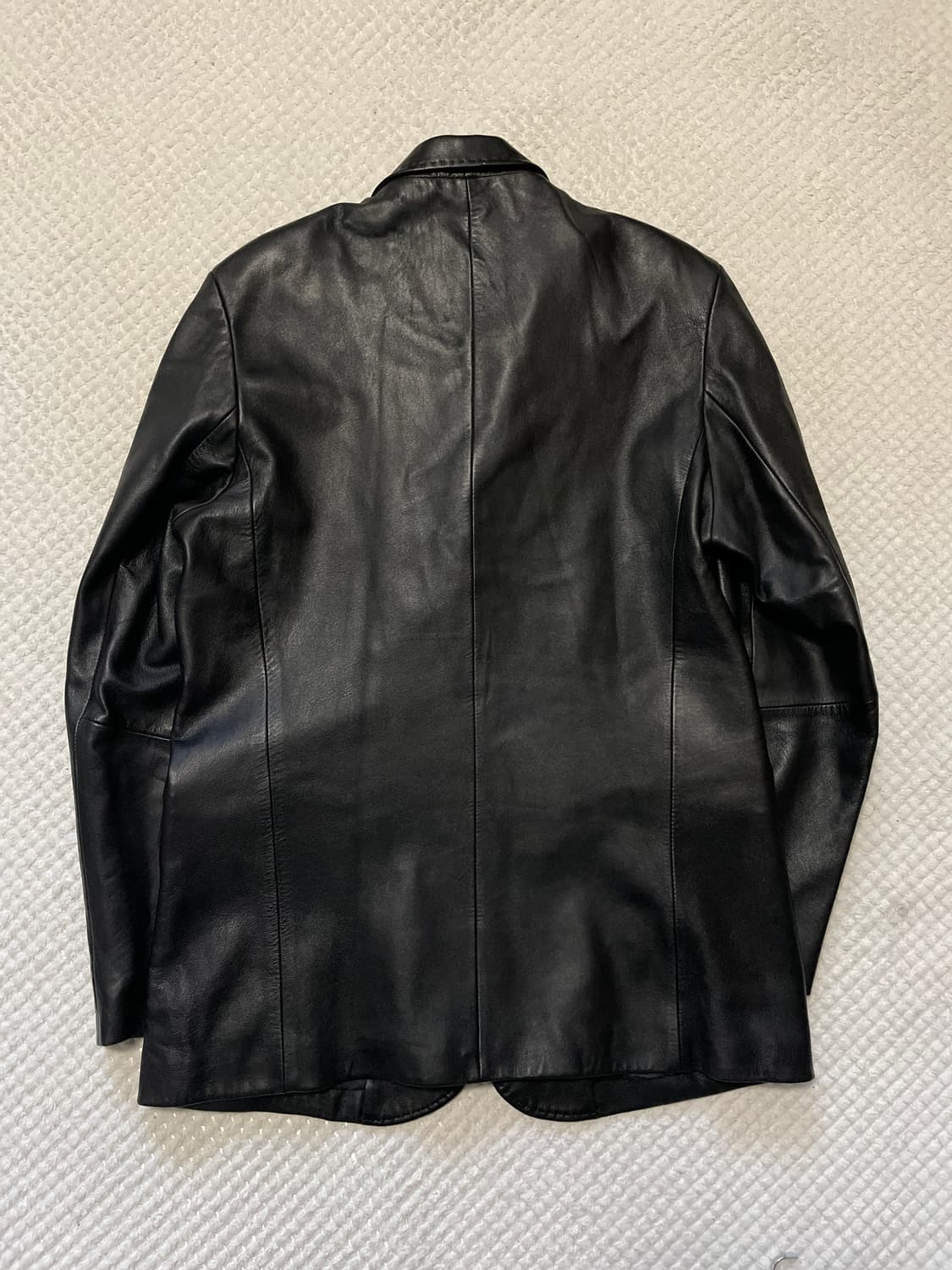 광희시장 웨스턴 무드 2버튼 램스킨 양가죽 스티치 레더 자켓 상품이미지2