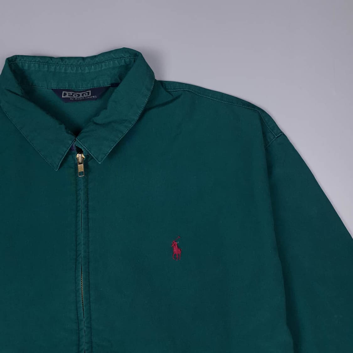 폴로랄프로렌 그린 90's 올드스쿨 코튼 블루종 집업  상품이미지2