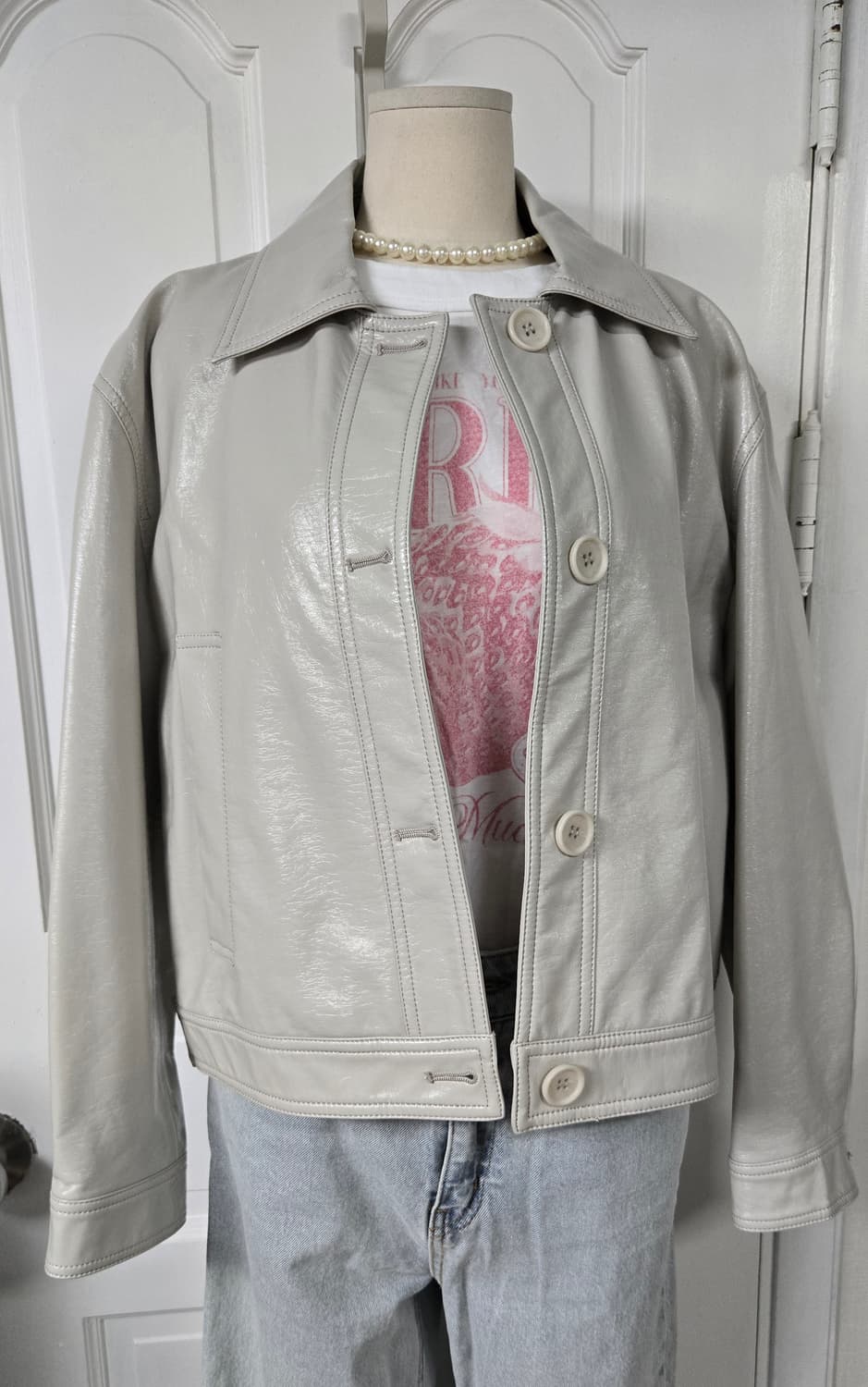 모어댄파라다이스 페이크레더 자켓 상품이미지2