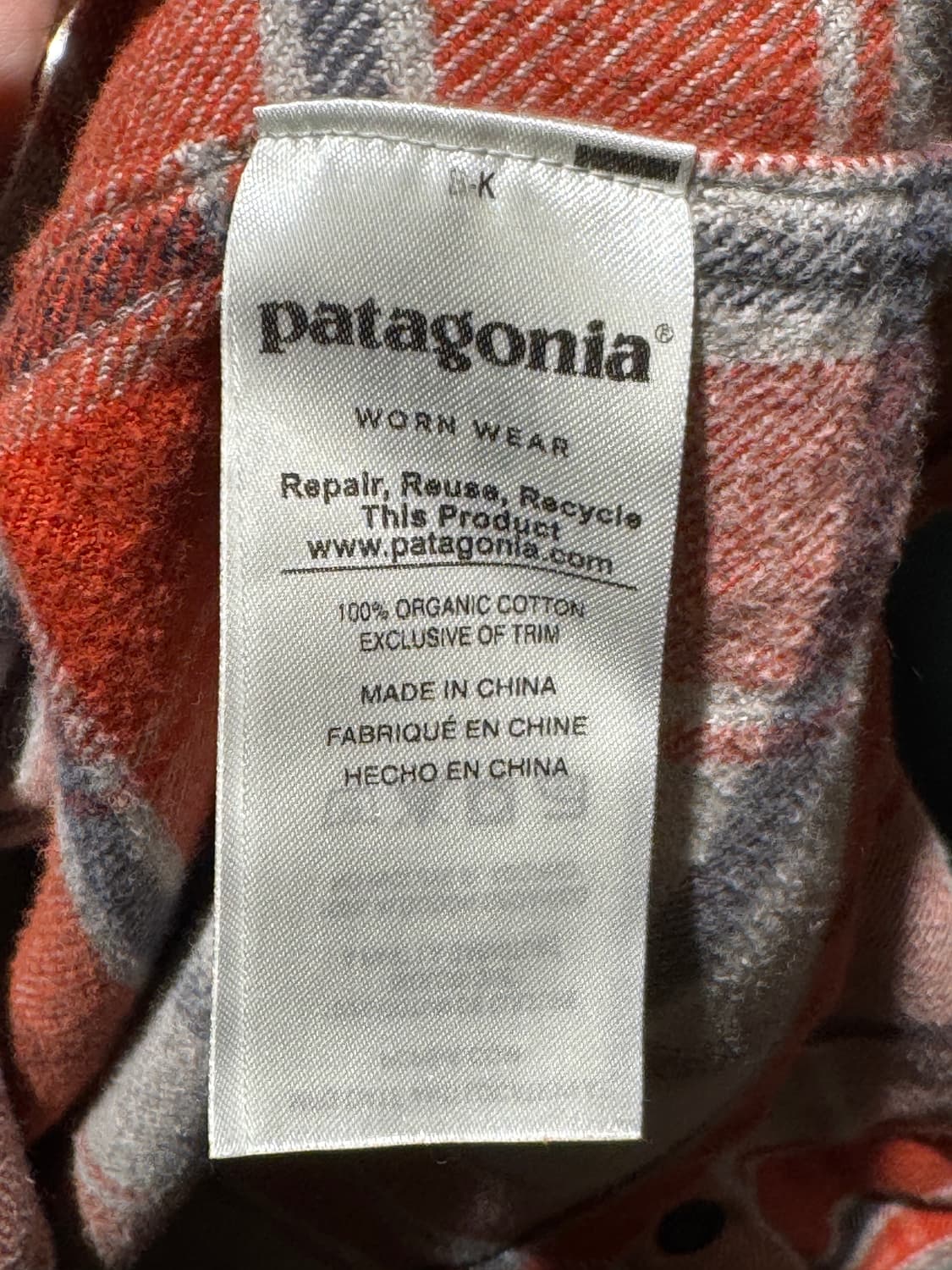 파타고니아 오가닉코튼 플란넬셔츠 L 상품이미지5