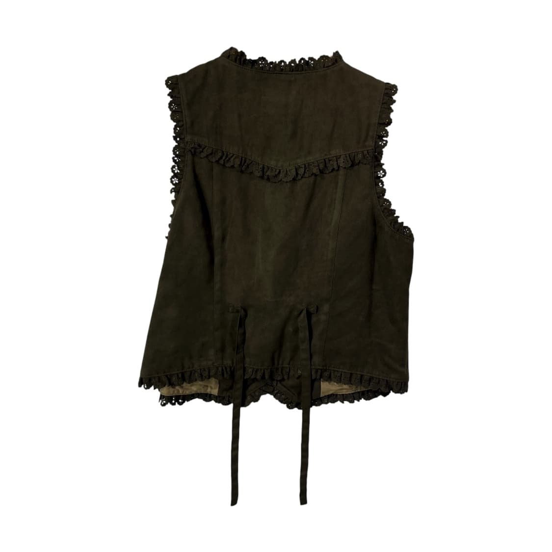 [Pink House] 핑크하우스 크로쉐 레이어드 스웨이드 베스트 상품이미지2